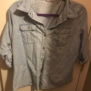 Light Blue Jean Button Up Shirt
